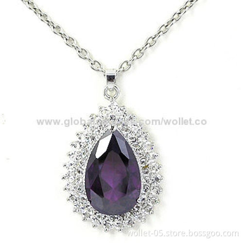 Ladies' elegant amethyst pendant, best choice as gift for lover